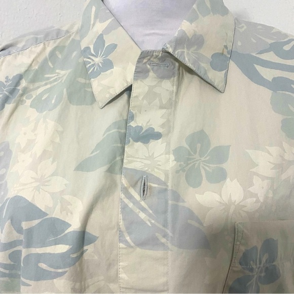 Solitude XXL Hawaiian Men’s Button Down Shirt 100% Cotton Light Gray - Picture 2 of 7